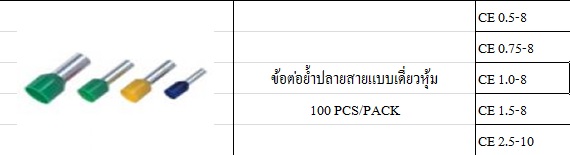 ข้อต่อย้ำปลายสายแบบเดี่ยวหุ้ม